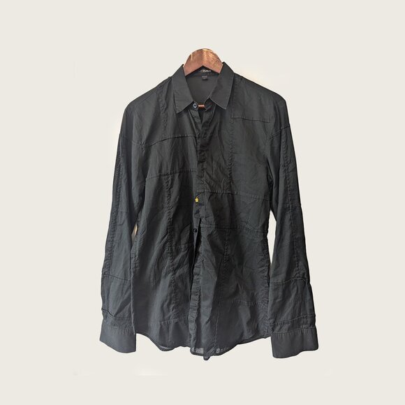 PHILIPPE DUBUC - Black paneled shirt - Sz M - Picture 1 of 8